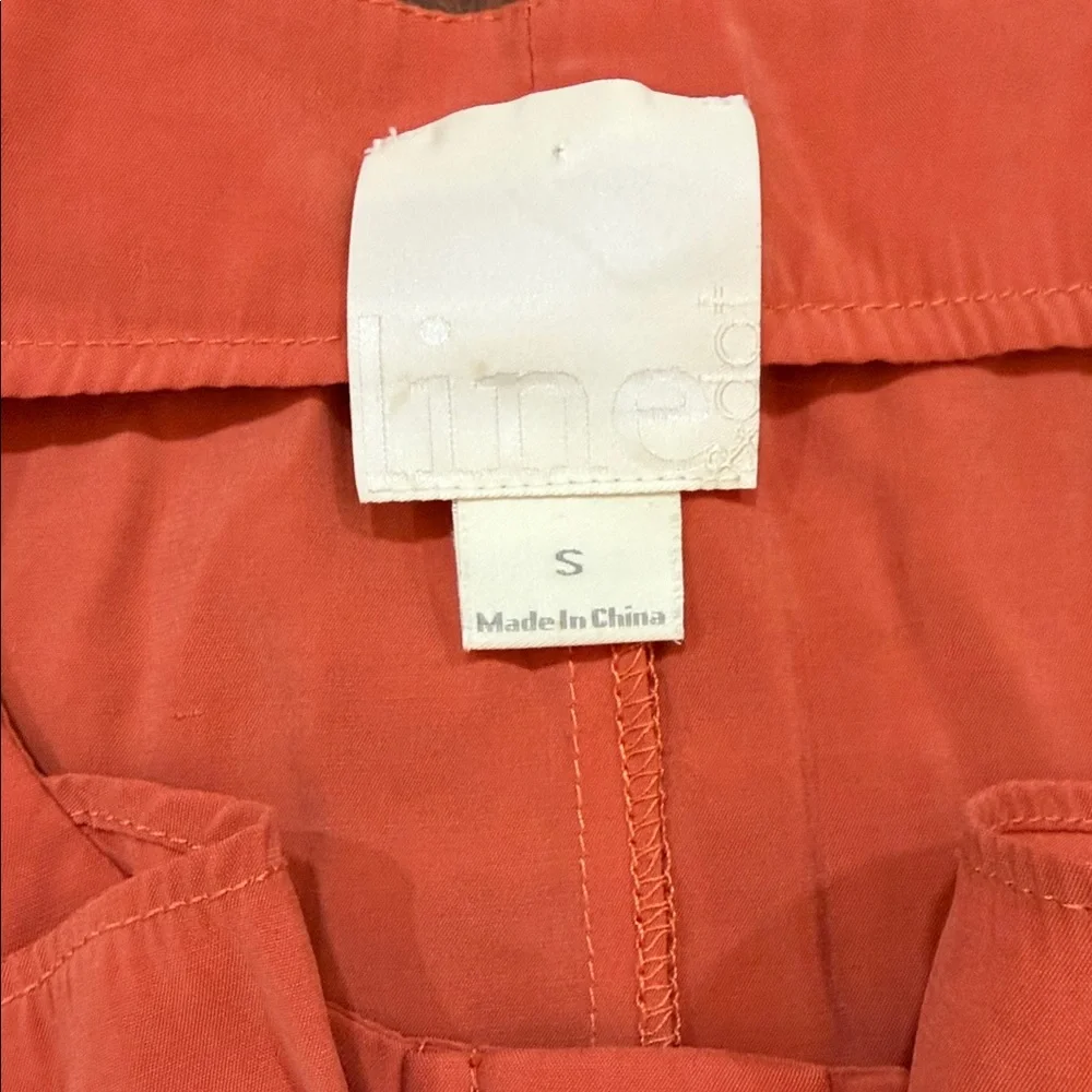 Line & Dot Orange Sleeveless‎ Midi Dress